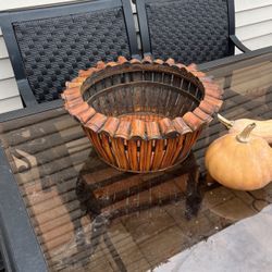 Unique Wooden basket for indoors or outdoors