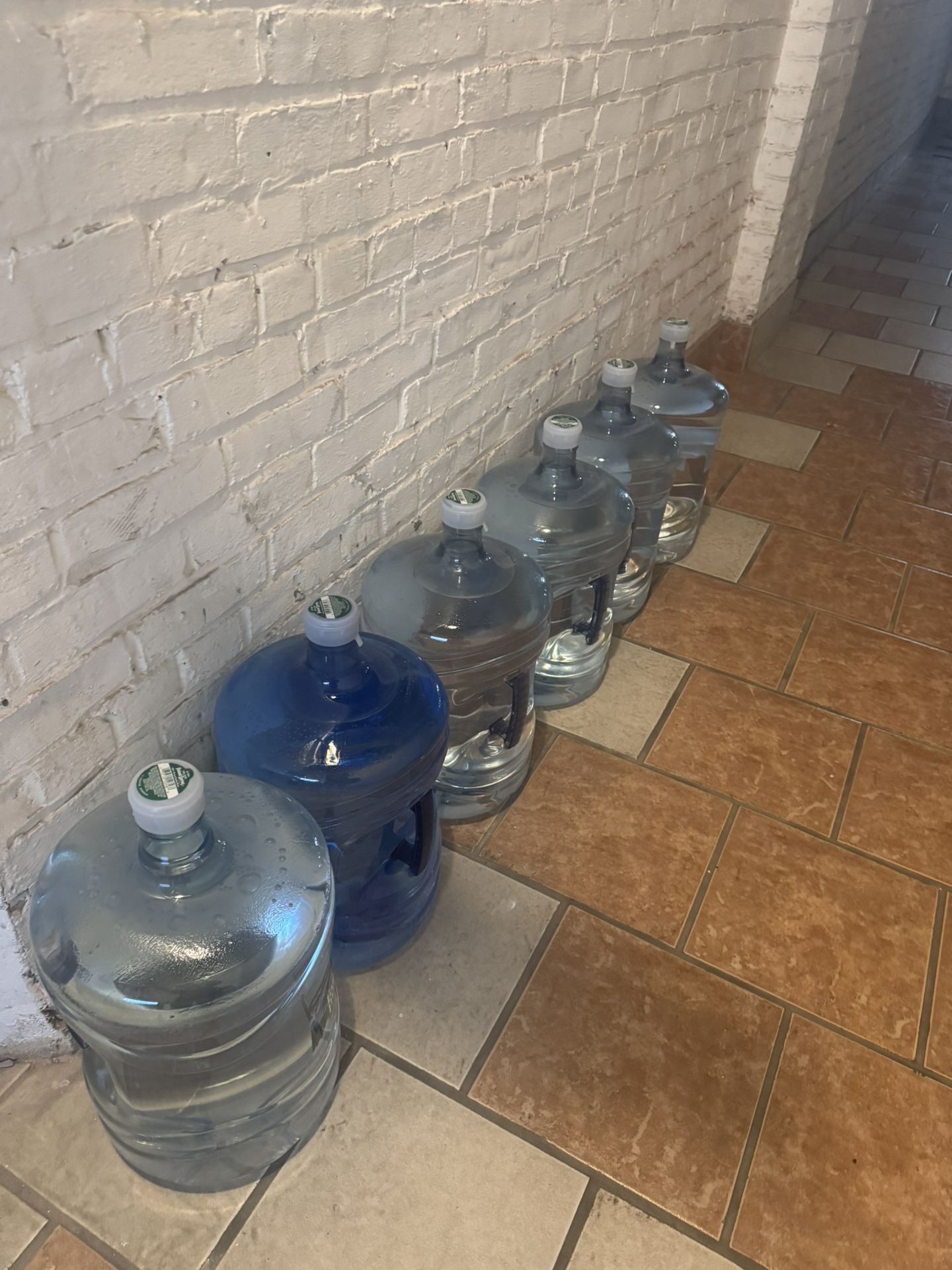 Six 5 Gallon Of Poland Spring water Jugs