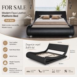 Modern Faux Leather Bed