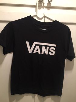 Lightly used Black Vans shirt child size small