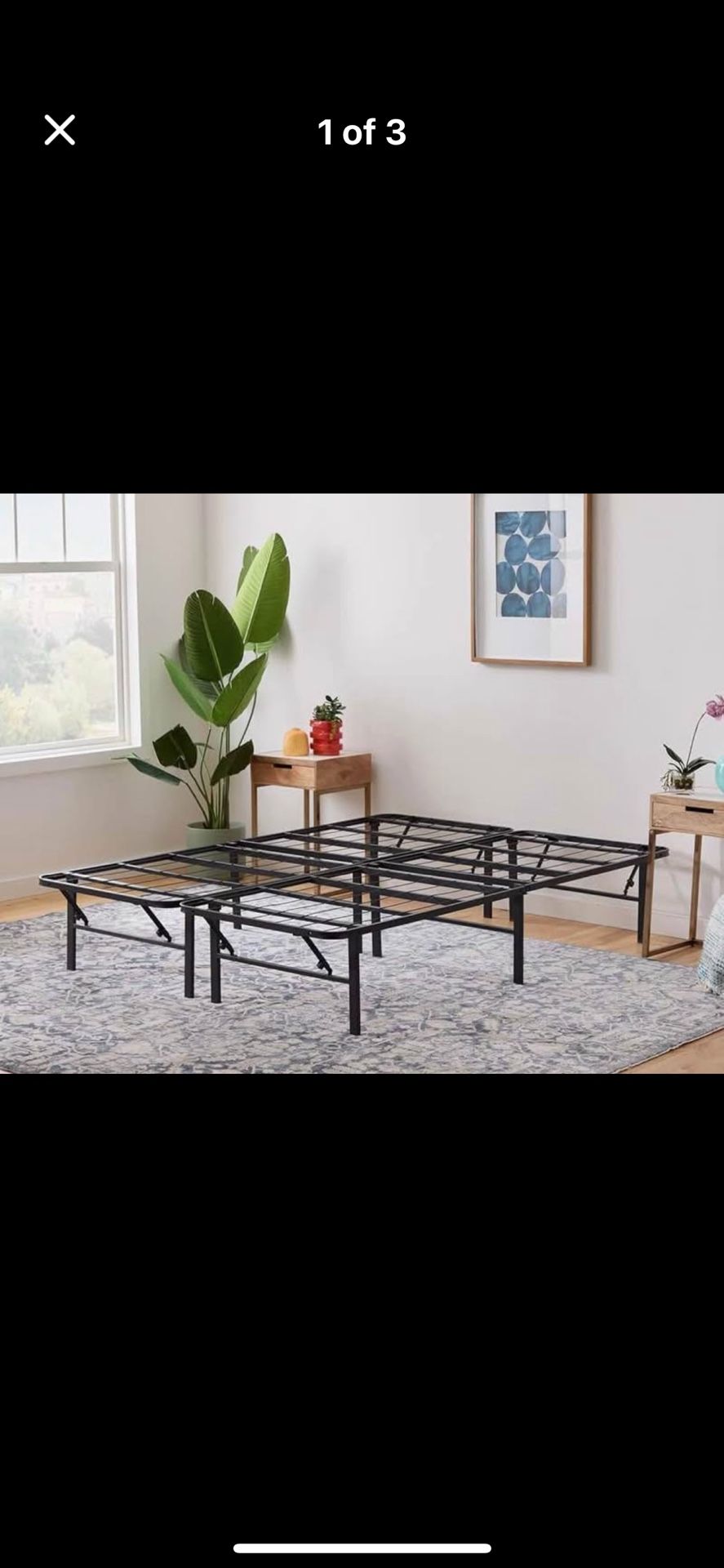 Foldable 18” High Bed Frame.