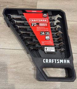 CRAFTSMAN Combination Wrench Set 7 Pieces SAE Gunmetal Chrome