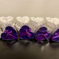 6Pcs Heart Scented Rose Flower Soap