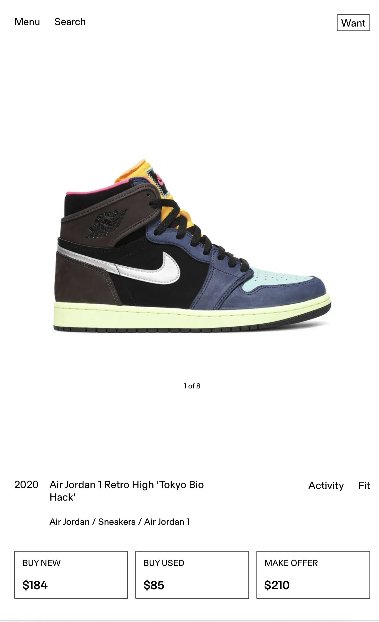 Air Jordan 1 Retro High 'Tokyo Bio Hack'
