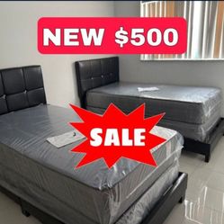 Twin Size Bed Frame With Mattress New Bedroom Furniture Set 2 Beds With Mattress /Camas Nuevas TWIN Size Set Completo Oferta 