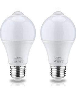 Motion Sensor Light Bulb 12W with PIR Motion Sensor,White 6000K E26 LED Bulb 100W Equivalent Light Bulb Auto on/Off Security Night Light for Front Do