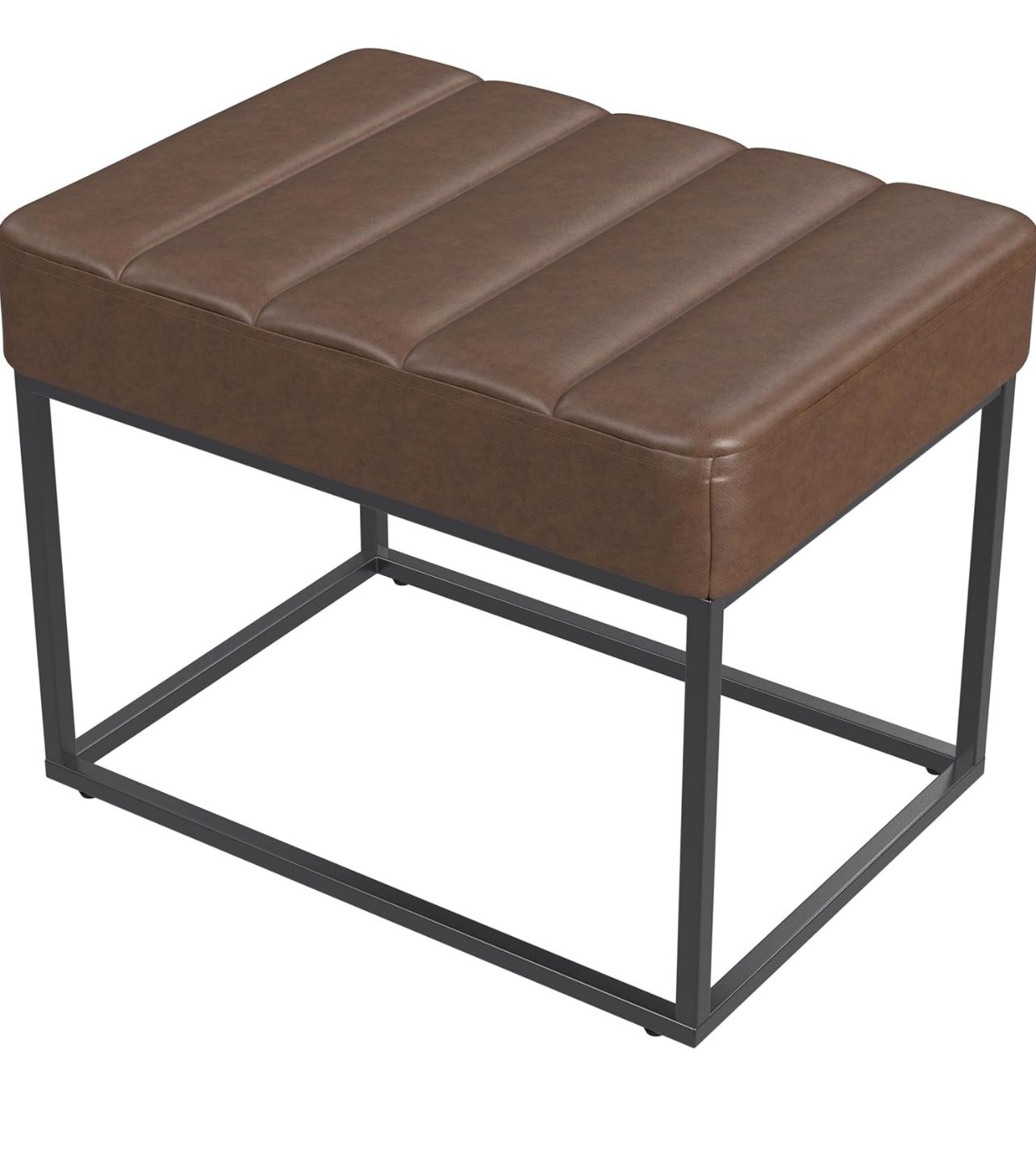 Brown Leather Ottoman 