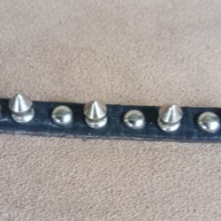Small Spike Leather Collar 17"