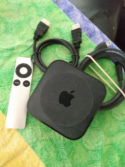 APPLE TV STREAMING MEDIA 3DR GEN WI-FI HDMI CABLE REMOTE CONTROL