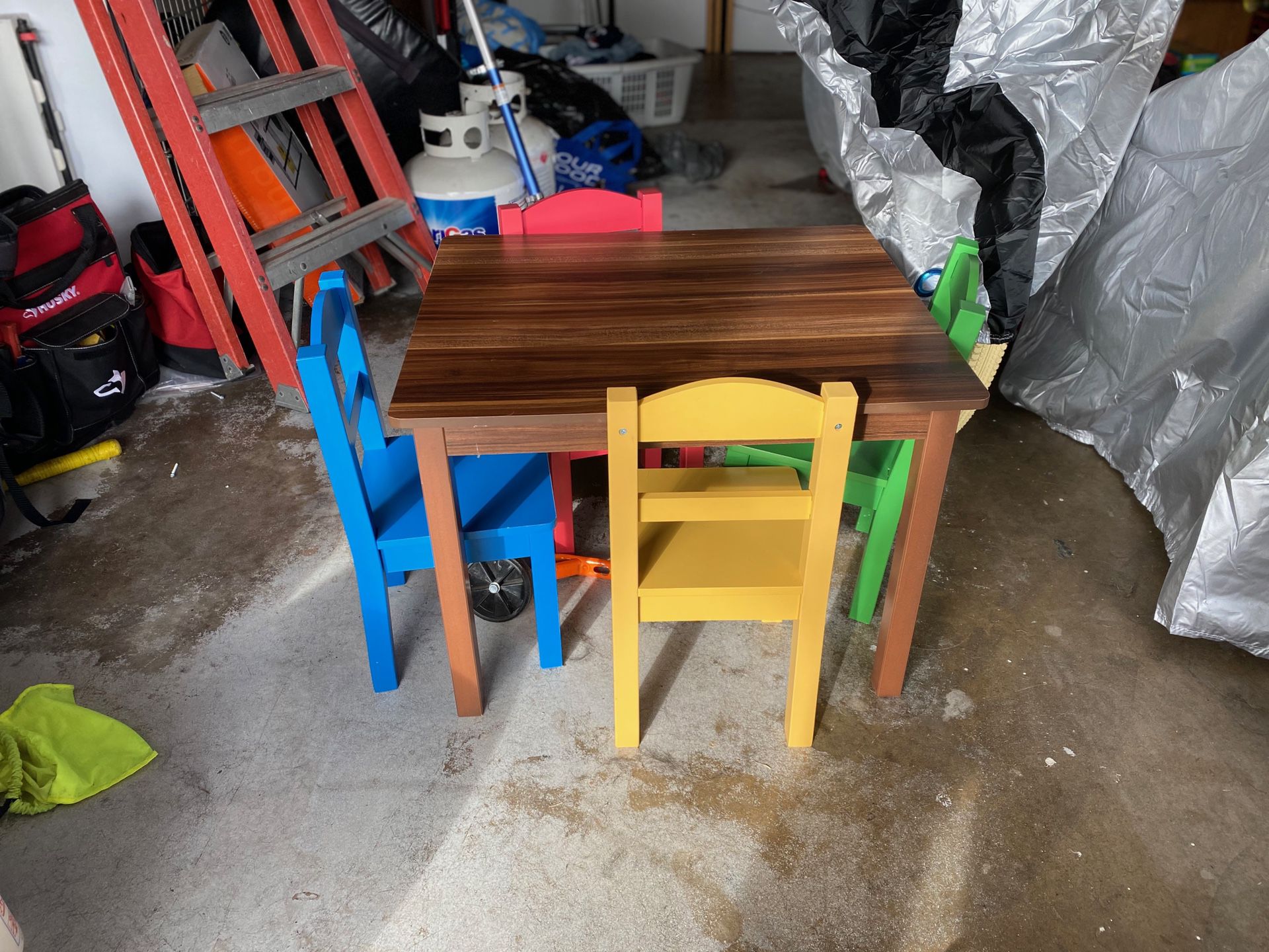 Wooden Kid’s Table with 4 chairs