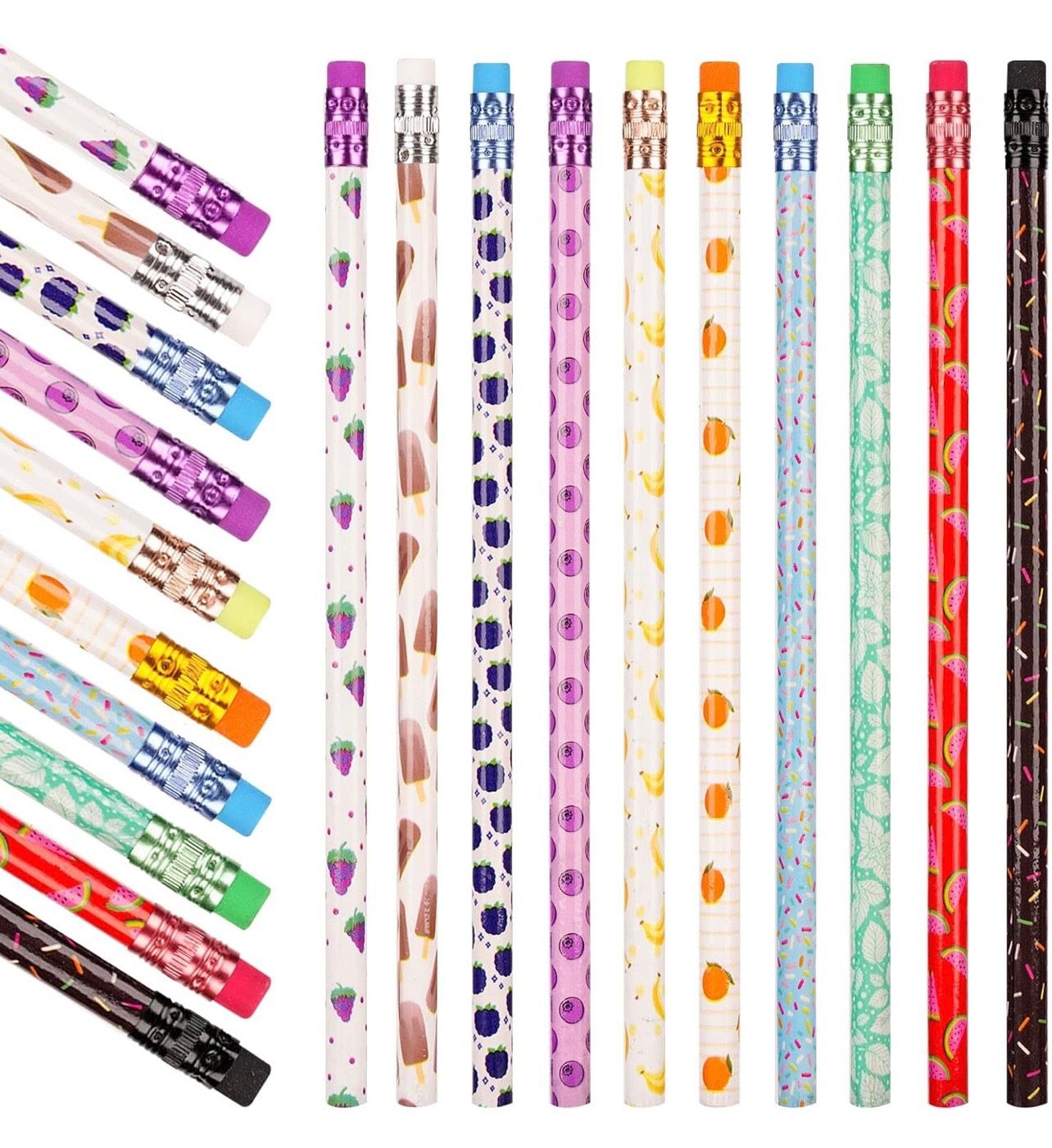 200 Pieces Scented Pencils Bulk School Pencils Wood Pencils Smelly Pencils with Fruit Elements for Teachers Children Classrooms and Party Gifts Suppli