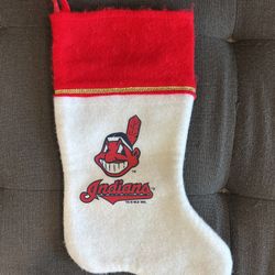Cleveland Indians Chief Wahoo Christmas Stocking Logo Felt VTG 1995 Baseball
