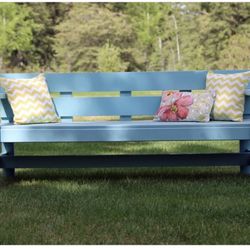 NEW - Modern Park Bench Outdoor/Indoor 100% Wood For Patio, Yard, Garden, Pool, home, restaurant, etc.