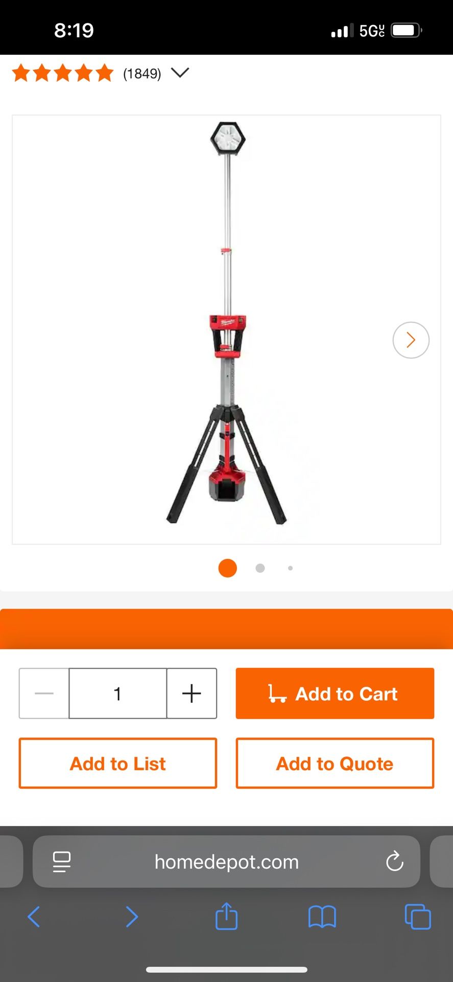 M18 milwaukee Rocket Light