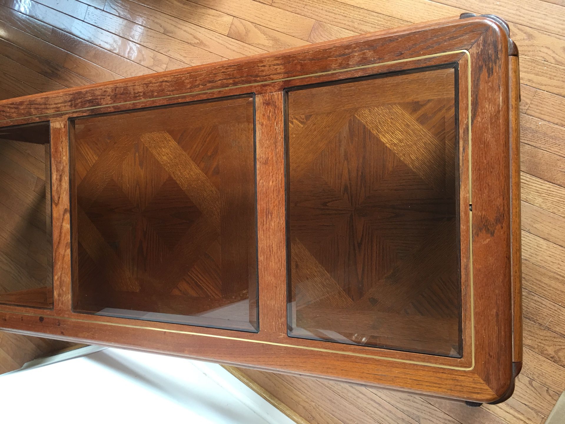 Antique wood and Tinted Glass Center Table