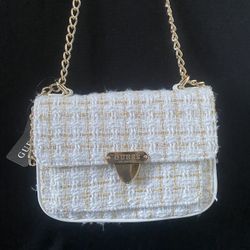 Guess White Gold Crossbody Bag Crossbody Fancy Classic Statement