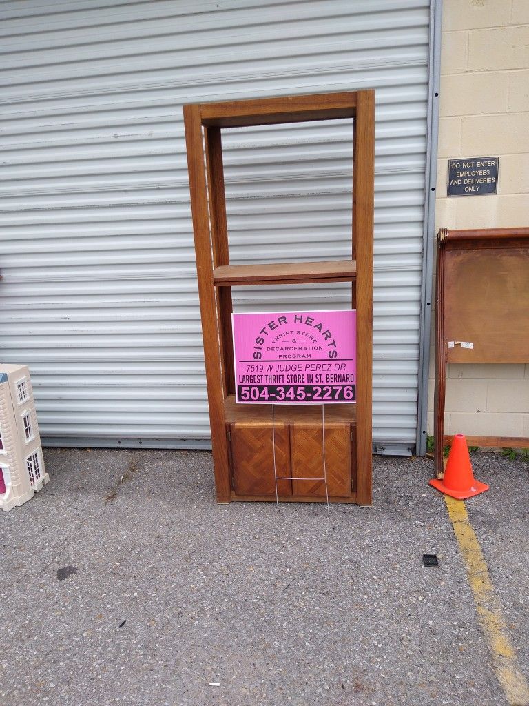 Three Shelf Bookcase With Cabinet