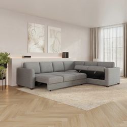 Thomasville Caler Convertible Sleeper Sectional with Storage  New, open box Retails for over $2,000  Extends to a Lounger or Sleeper Two Seats with Hi