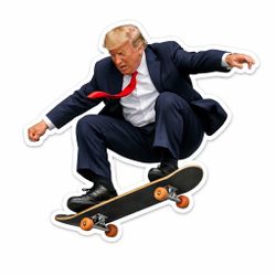 4 inch Donald Trump Skateboarding Sticker Decal Skate Maga Make America Skate
