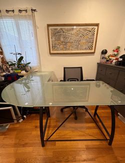 Glass Corner Office Desk