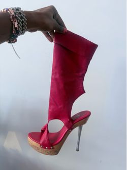 Red heel boots