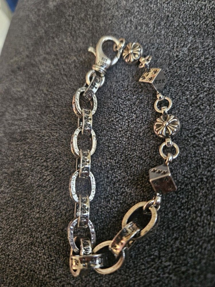 Silver Dice Bracelet