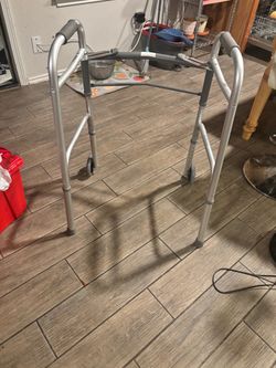 Folding Adult Walker with Front Wheels