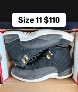 Jordan 12s black suede taxi size 11.