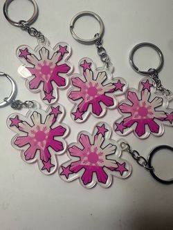 Pink Philippine star of the sun Keychains