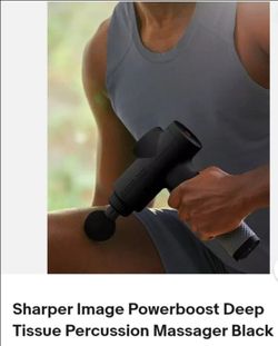 NEW SHARPER IMAGE POWER BOOST DEEP TISSUE PERCUSSION MASSAGER