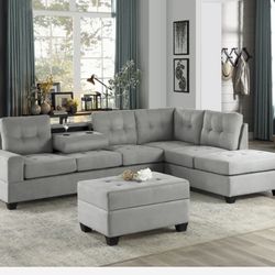 Maston Light Gray Reversible Sectional ( sectional couch sofa loveseat recliner options