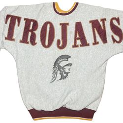 Vintage 80’s 90’s University of Southern California USC Trojans Legends Athletic Spelled Out Embroidered Crewneck Pullover Sweater