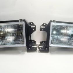 HEADLIGHTS  FOR 87-91 FORD F150 F250 F350 BRONCO 