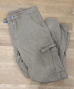 Women’s Khaki Cargo Pants with Side Pockets