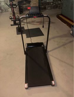 Like new folding walking pad treadmill - compact home gym cardio