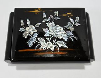 Black Lacquer Mother of Pearl Inlay Box