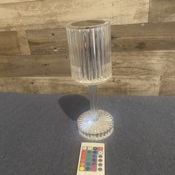 crystal table lamp changes different colors