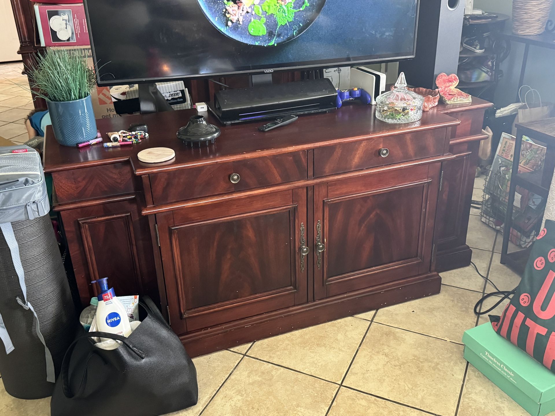 Vintage Solid Wood Entertainment Center