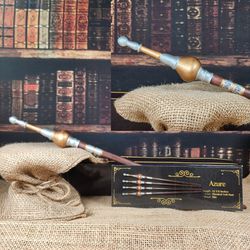 Azure Wand by Unique Wands - 13.5", Thestral Tail Hair, Elm, Harry Potter, Geek Gear, All Resin Wand 