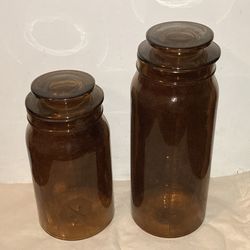 Amber Glass Jar Set
