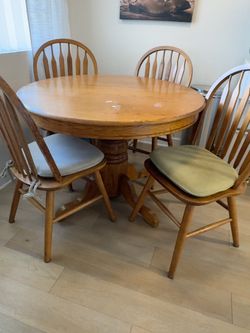 Solid wood dining table with 4 chairs