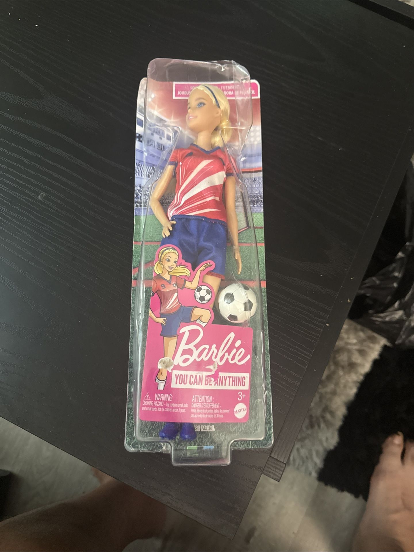 Barbie You Can Be Anything Soccer Player Doll Blonde Uniform #9 Mattel New