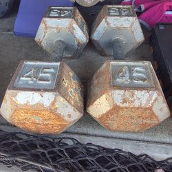 45lb hex dumbbells set