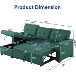 Adorable Green Sectional 