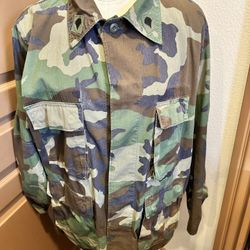Army Shirt Original Ripstop Camo Military Camouflage Vintage USCombat Top