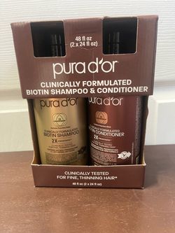 NIB Pura D'or Clinically Formulated Biotin Shampoo & Conditioner Duo Set (2 x 24 fl oz)