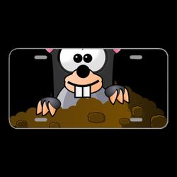 License Plate Novelty Car Front Animal Mole Underground Furry