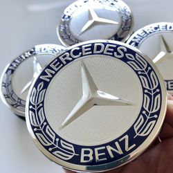 Set Of 4 Fits Mercedes Wheels Rim Center Caps 75mm