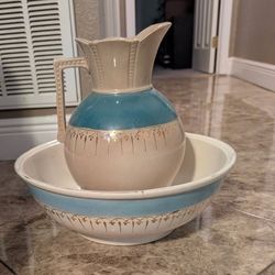 Vintage Antique Pitcher Bowl Wash Set