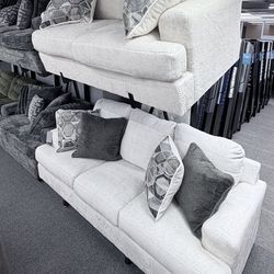 Plushy Oversized Sofa and Loveseat